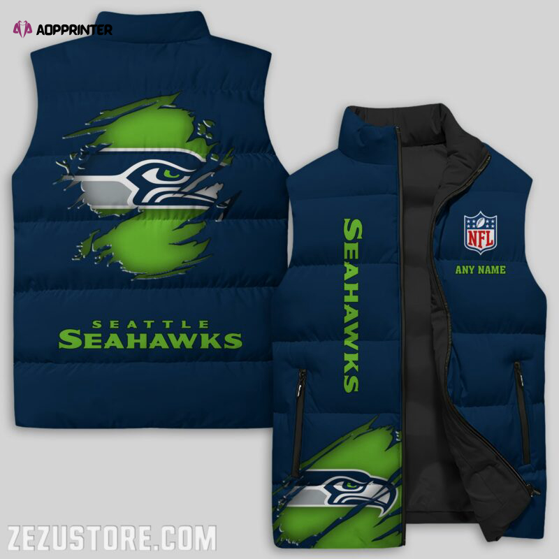 seattle seahawks nfl sleeveless puffer jacket custom for fans gifts 14