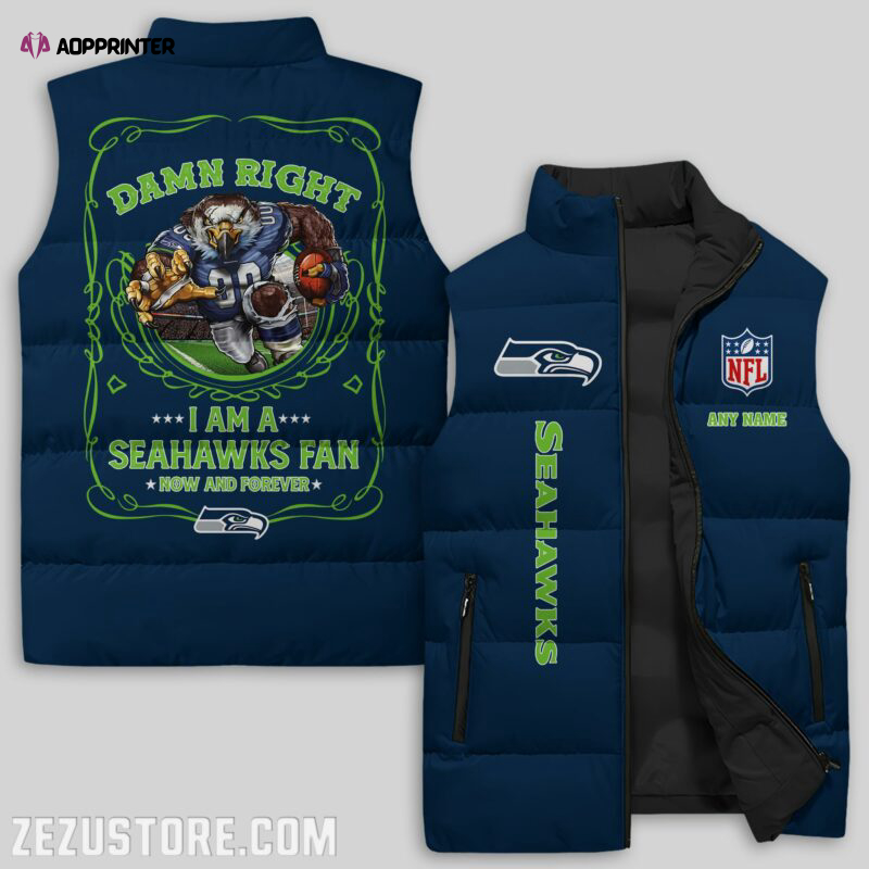 seattle seahawks nfl sleeveless puffer jacket custom for fans gifts 4