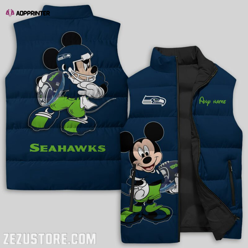 seattle seahawks nfl sleeveless puffer jacket custom for fans spj1368