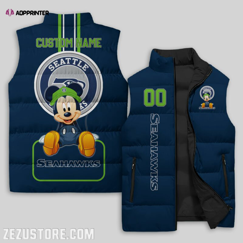 seattle seahawks nfl sleeveless puffer jacket custom for fans spj1500