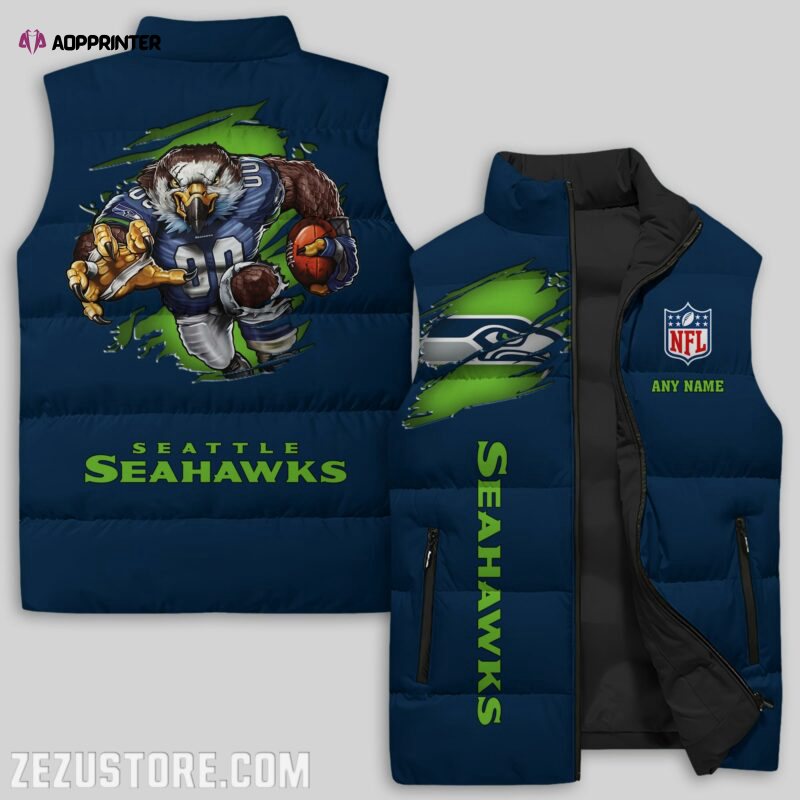 seattle seahawks nfl sleeveless puffer jacket custom for fans spj1682