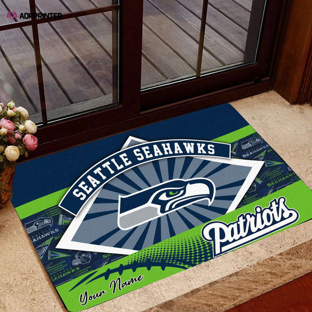 seattle seahawks personalized doormat gift for home decor