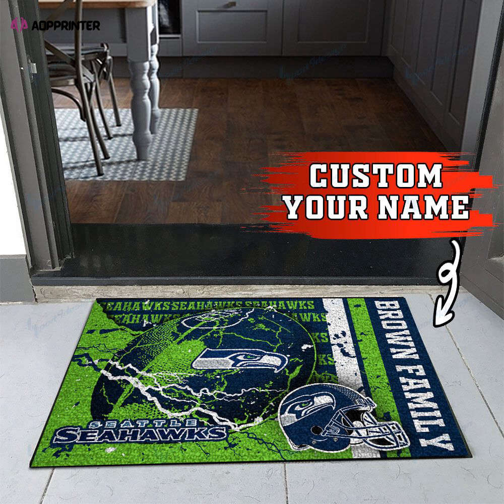 seattle seahawks personalized doormat gift for home decor 1 1