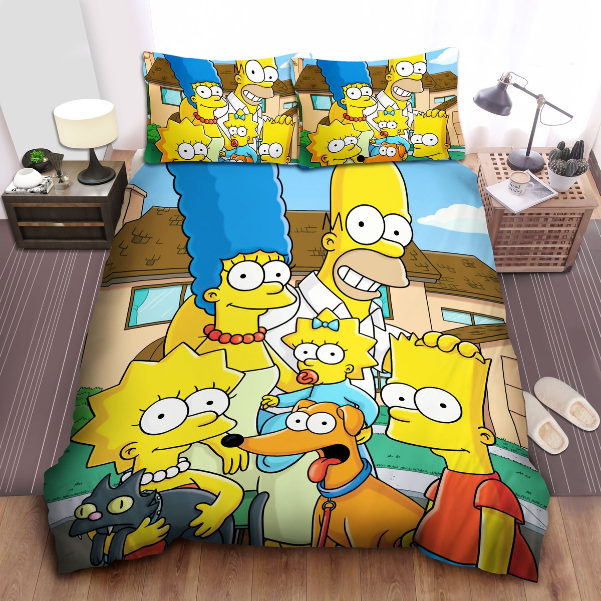 simpsons family photo bedding set duvet cover comforter bed sheets jfl7w