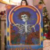 skeleton 26 roses grateful dead blanket 79c7h