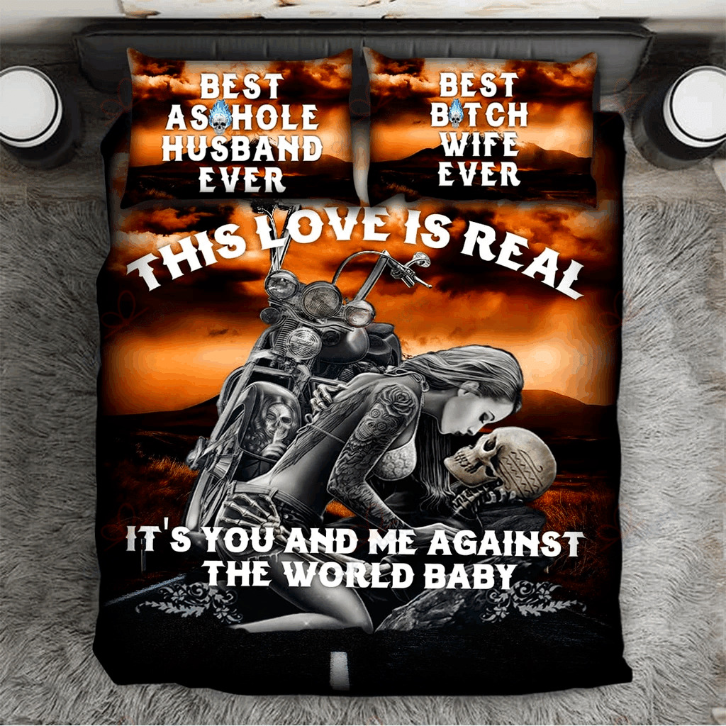 skull couple this love is real duvet cover bedroom sets comfortable bedding sets pgknm