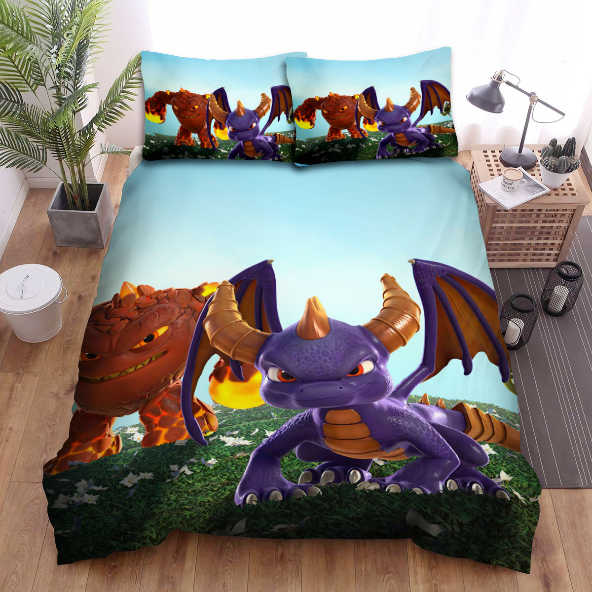 skylanders academy spyro stealth elf erupter bed sheets spread duvet cover bedding sets hx6ff