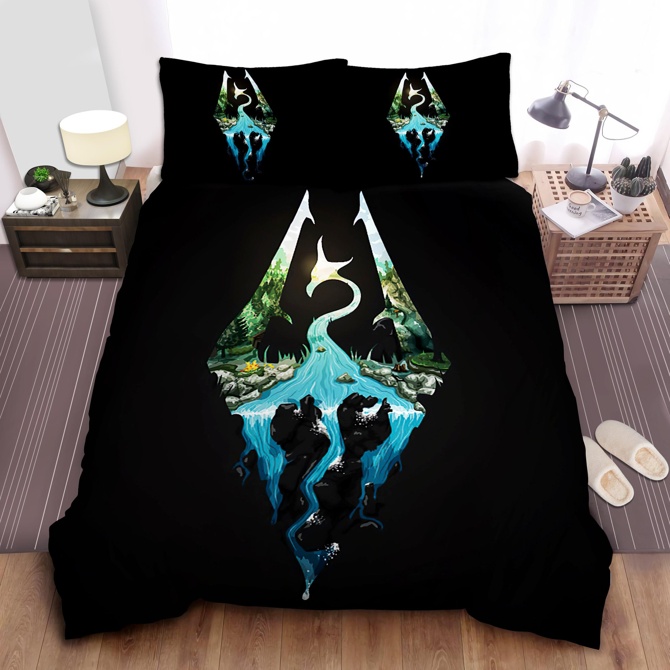 skyrim dragon symbol bedding sets comforter duvet cover bed sheets spread aqvhd