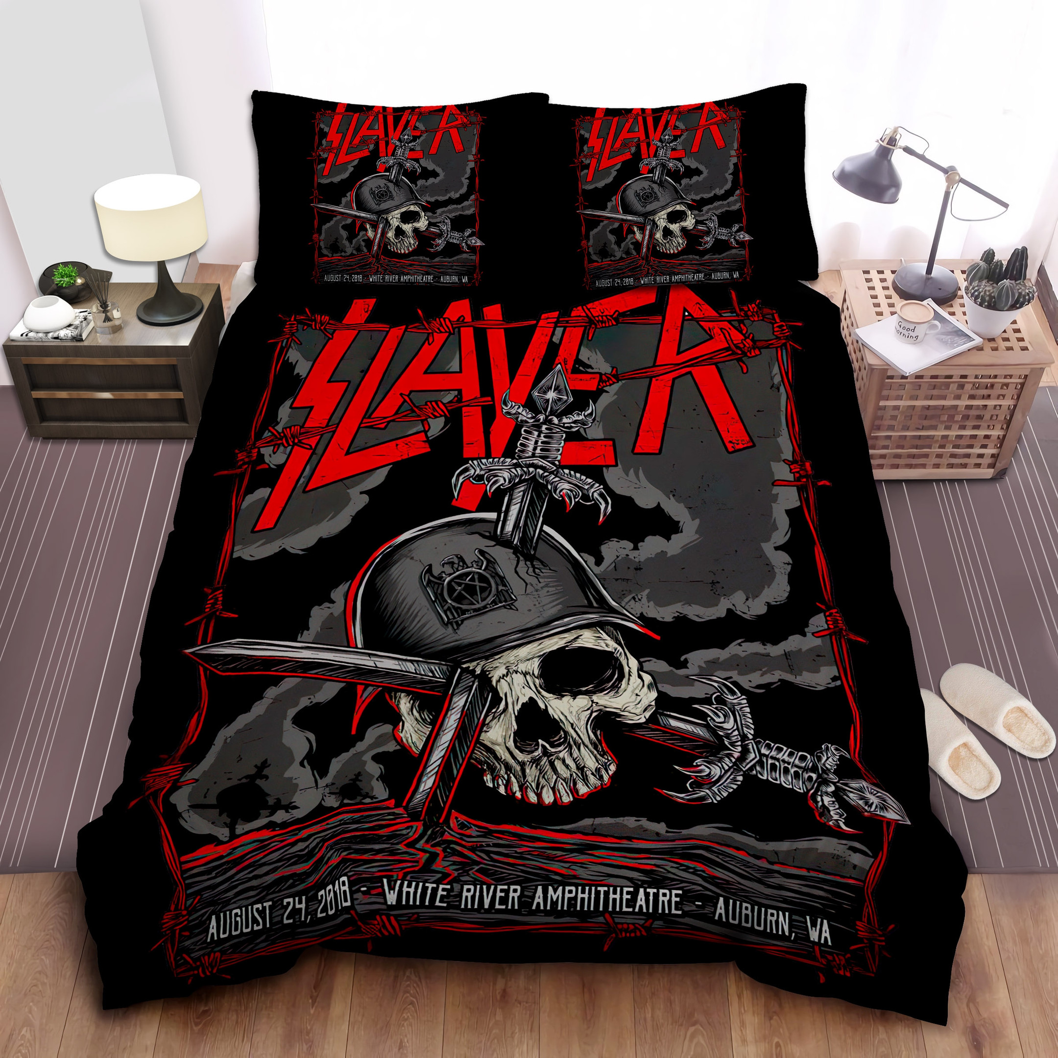 slayer lamb of god tour poster duvet cover bedroom sets comfortable bedding sets snto1