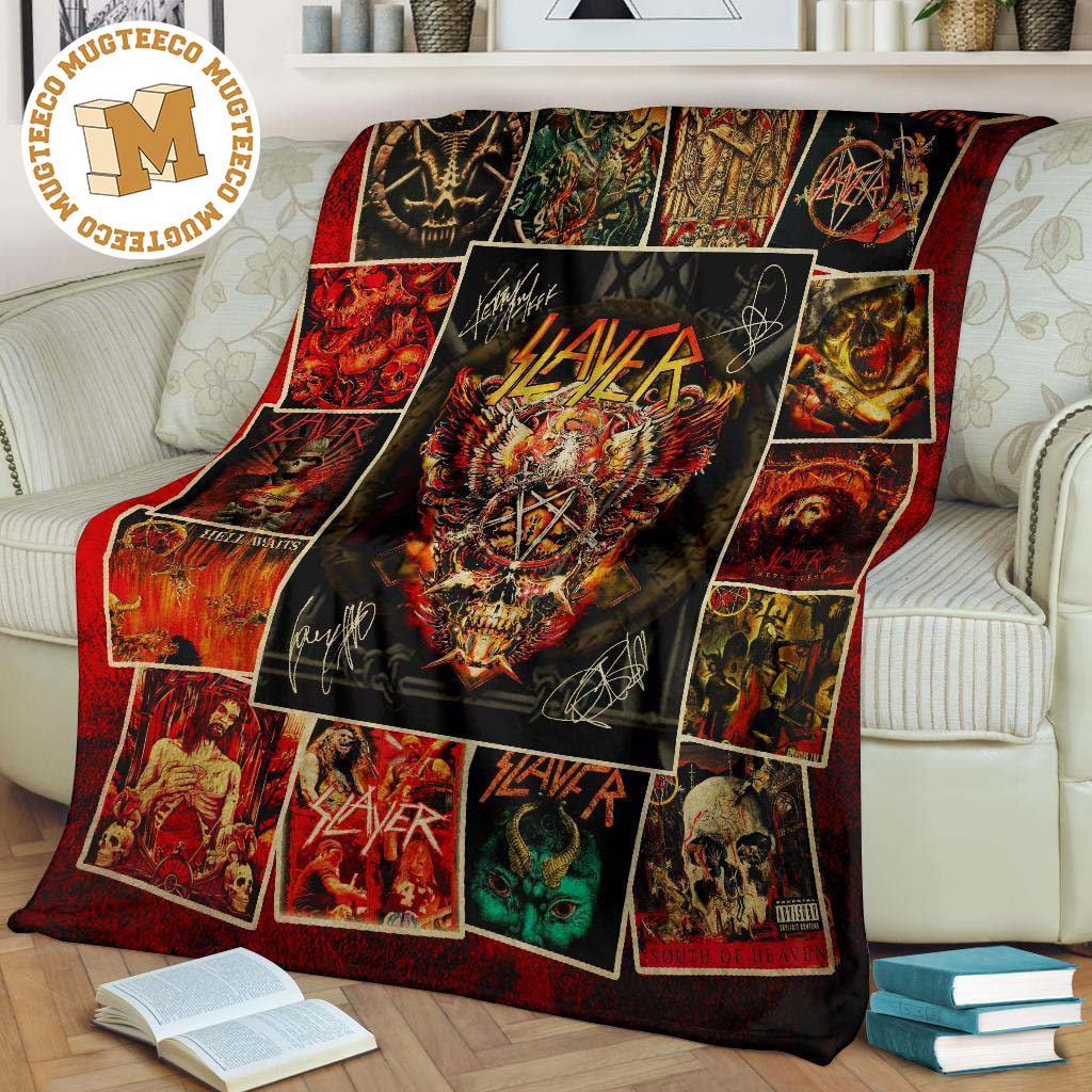 slayer rock band fleece blanket fan gift idea qwsng