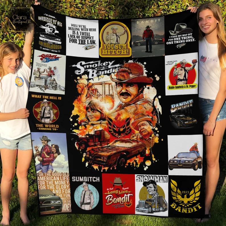 smokey and the bandit movie fleece blanket mink sherpa blanket smokey and the bandit blanket road action movie quilt bandit blanket quilt blanket 20231014052354458