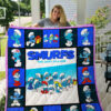 smurfs quilt blanket for fans home decor gift 1