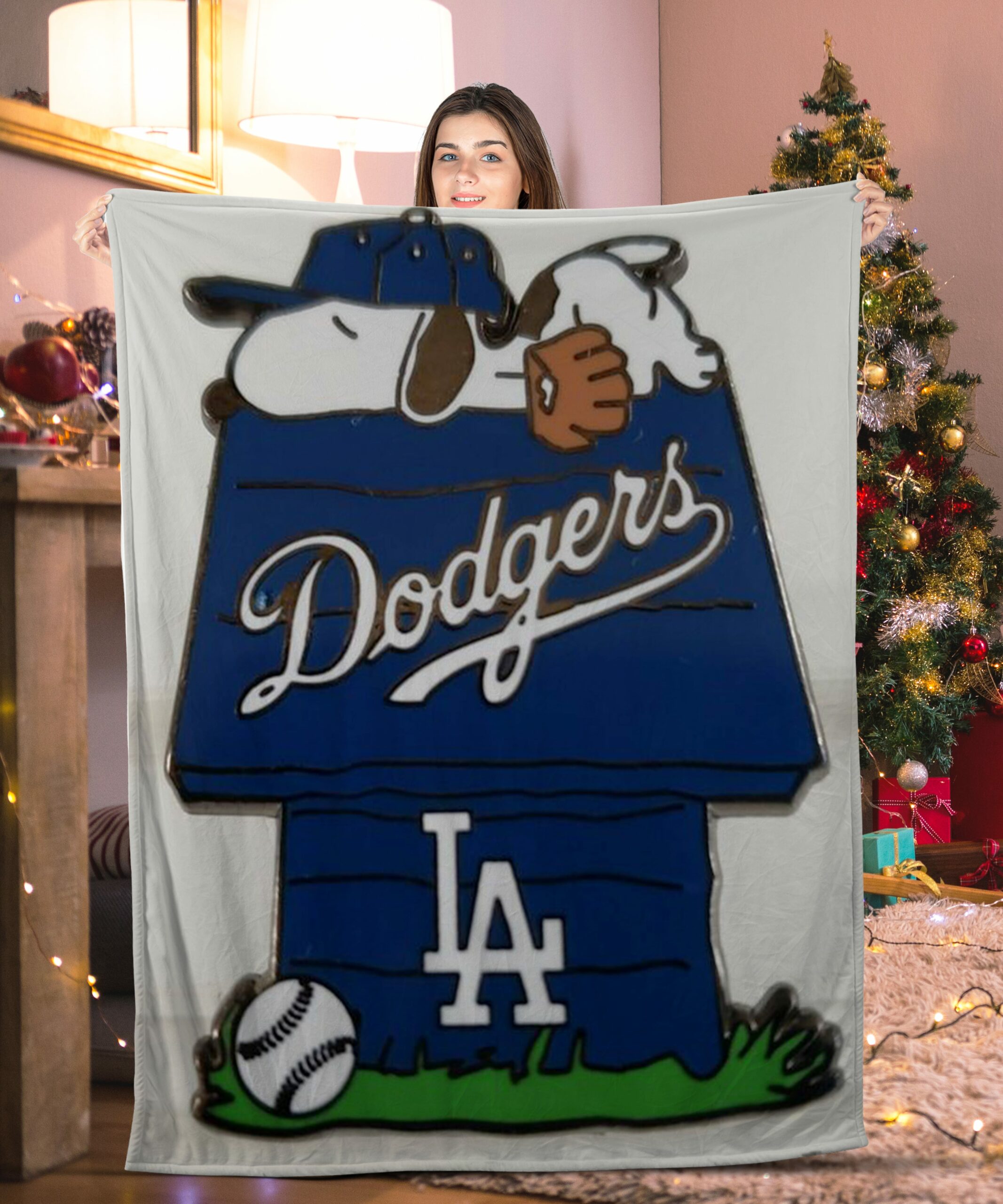 snoopy la dodgers blanket 69qbg