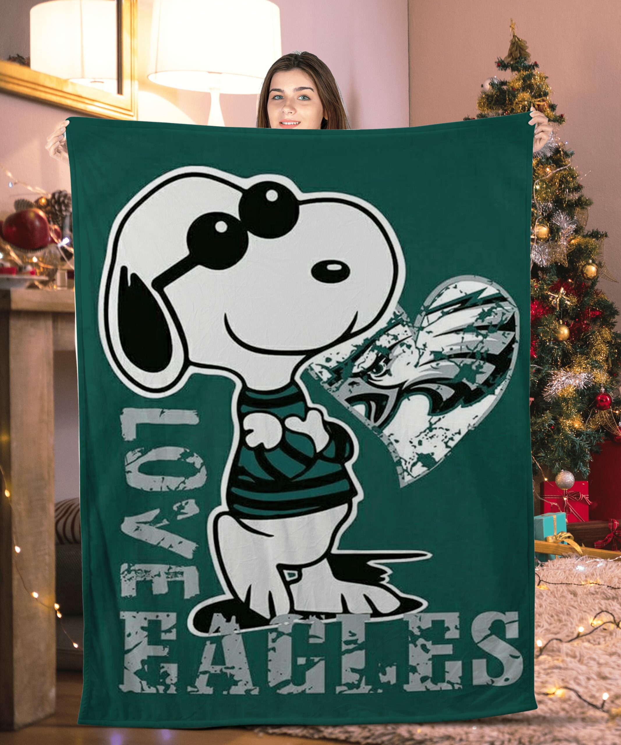 snoopy love philadelphia eagles blanket uxd2c