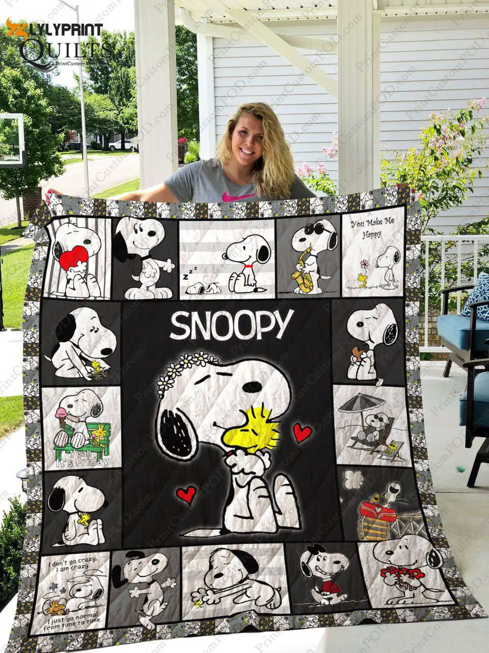 snoopy quilt blanket for fans home decor gift 2