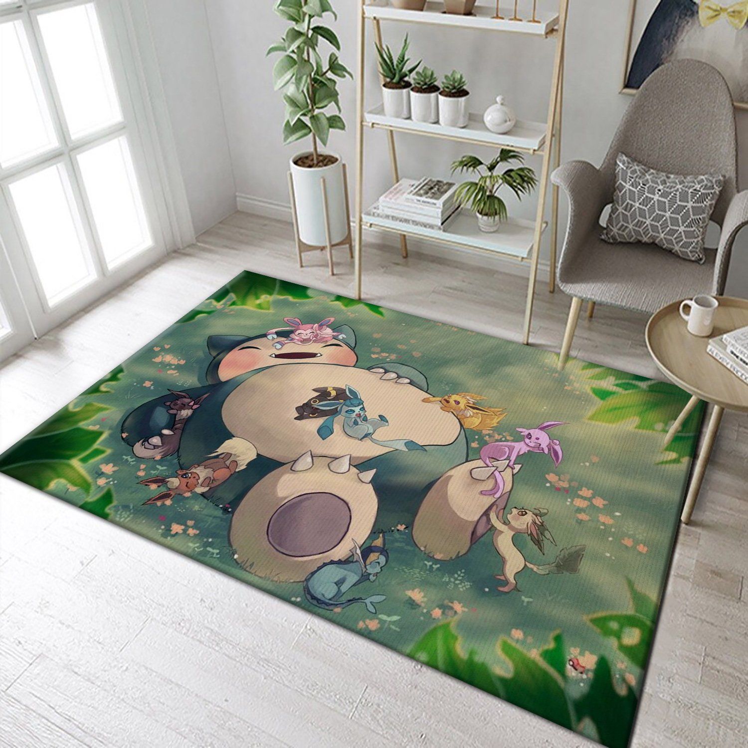 snorlax eeveelutions nap pokemon rug custom size and printing 0