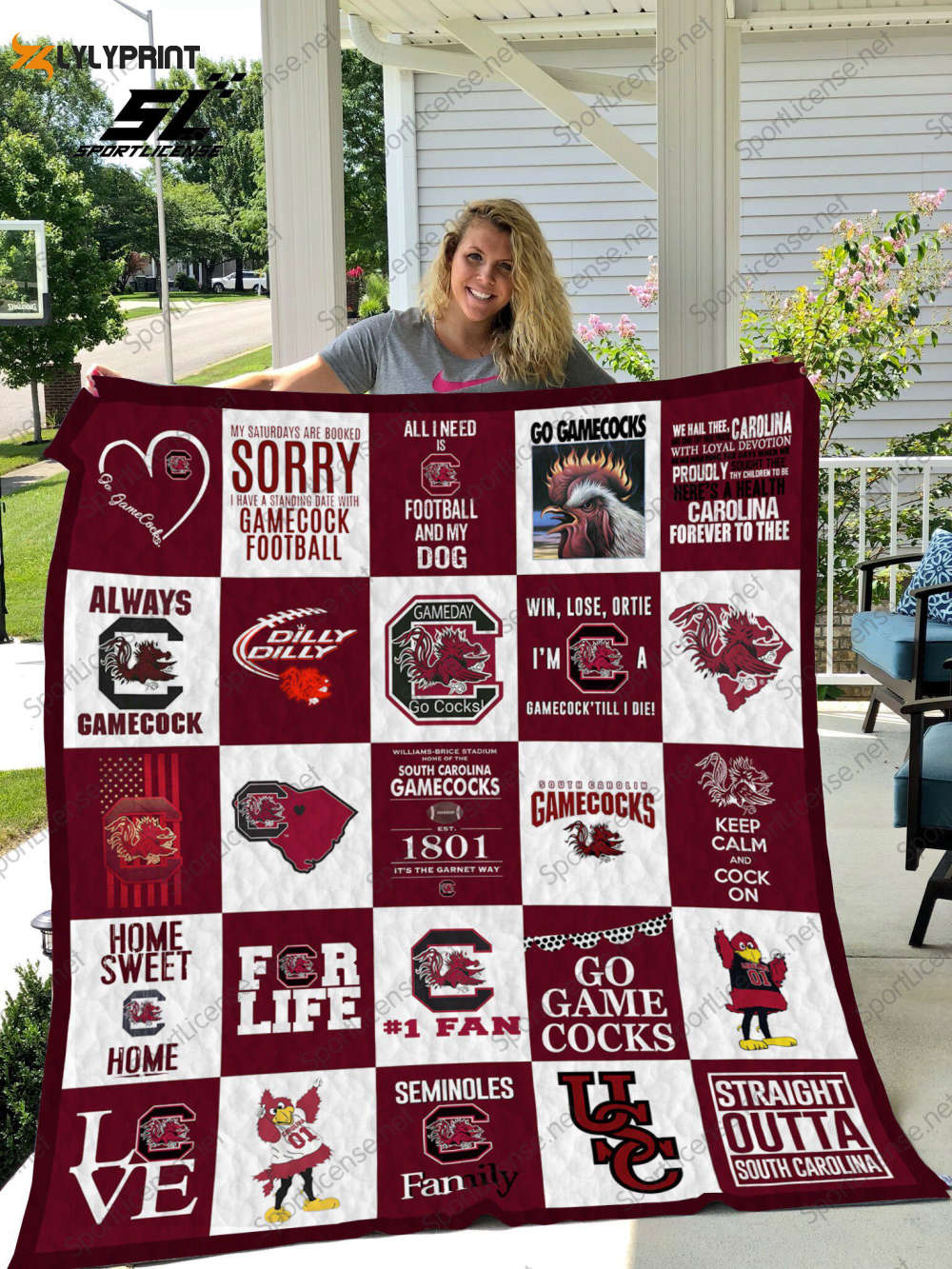 south carolina gamecocks 3 quilt blanket for fans home decor gift 2 1