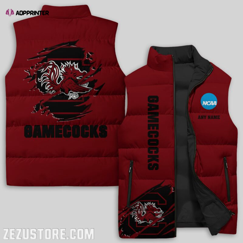 south carolina gamecocks ncaa sleeveless puffer jacket custom for fans spj2105