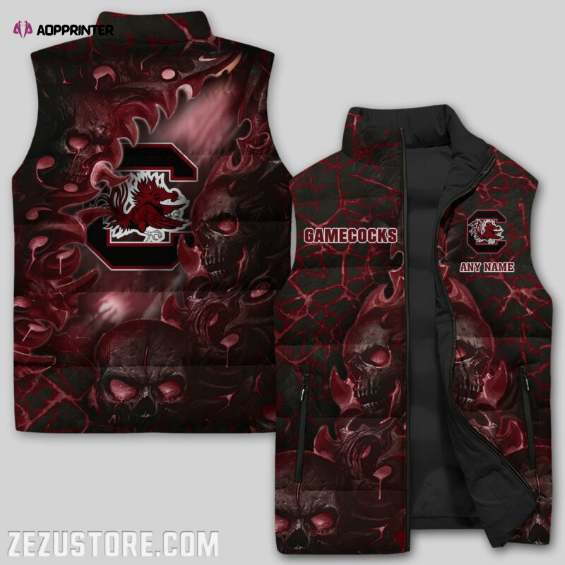 south carolina gamecocks sleeveless puffer jacket custom for fans spj1838