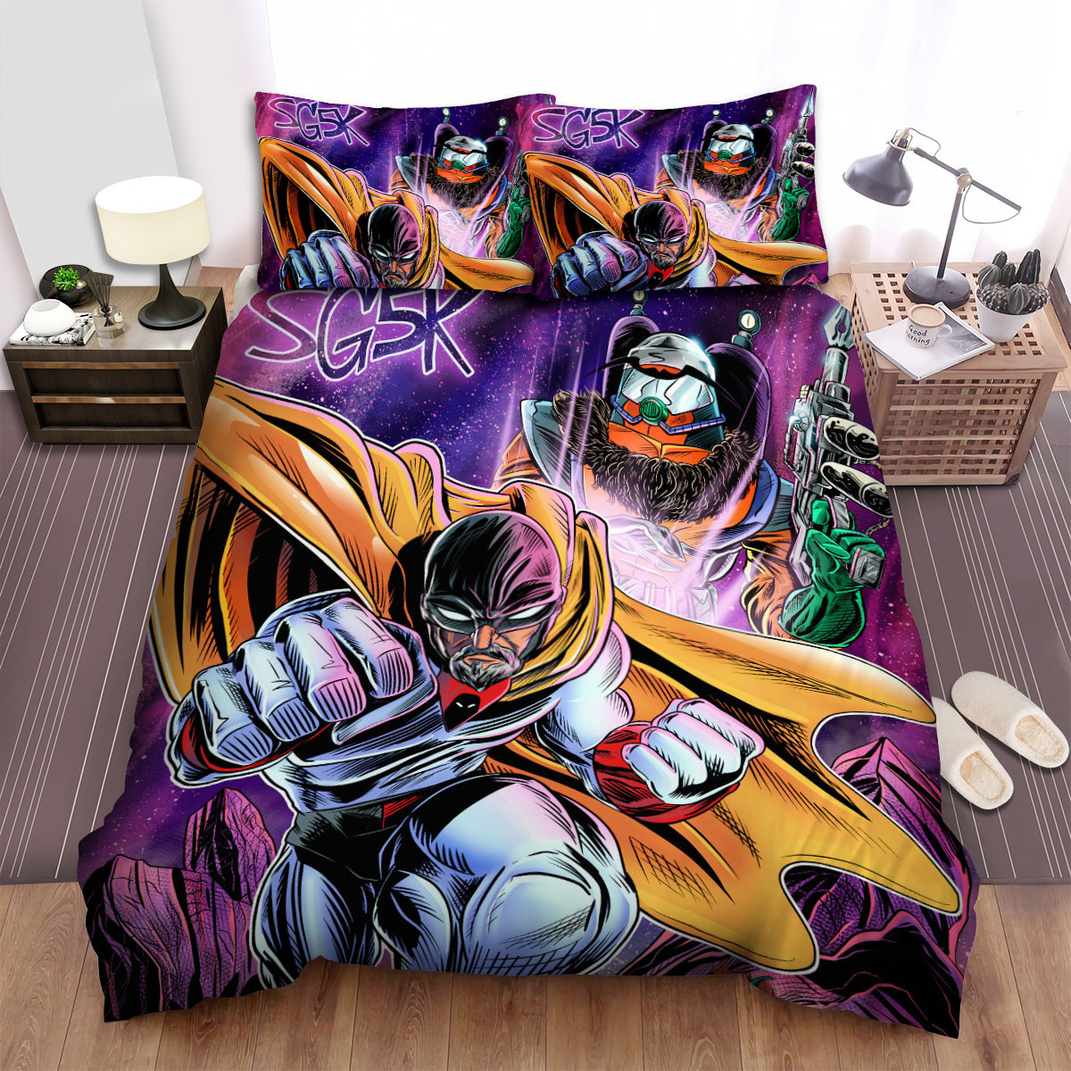 space ghost and monsters artwork bed sheets spread duvet cover bedding sets x9ukc