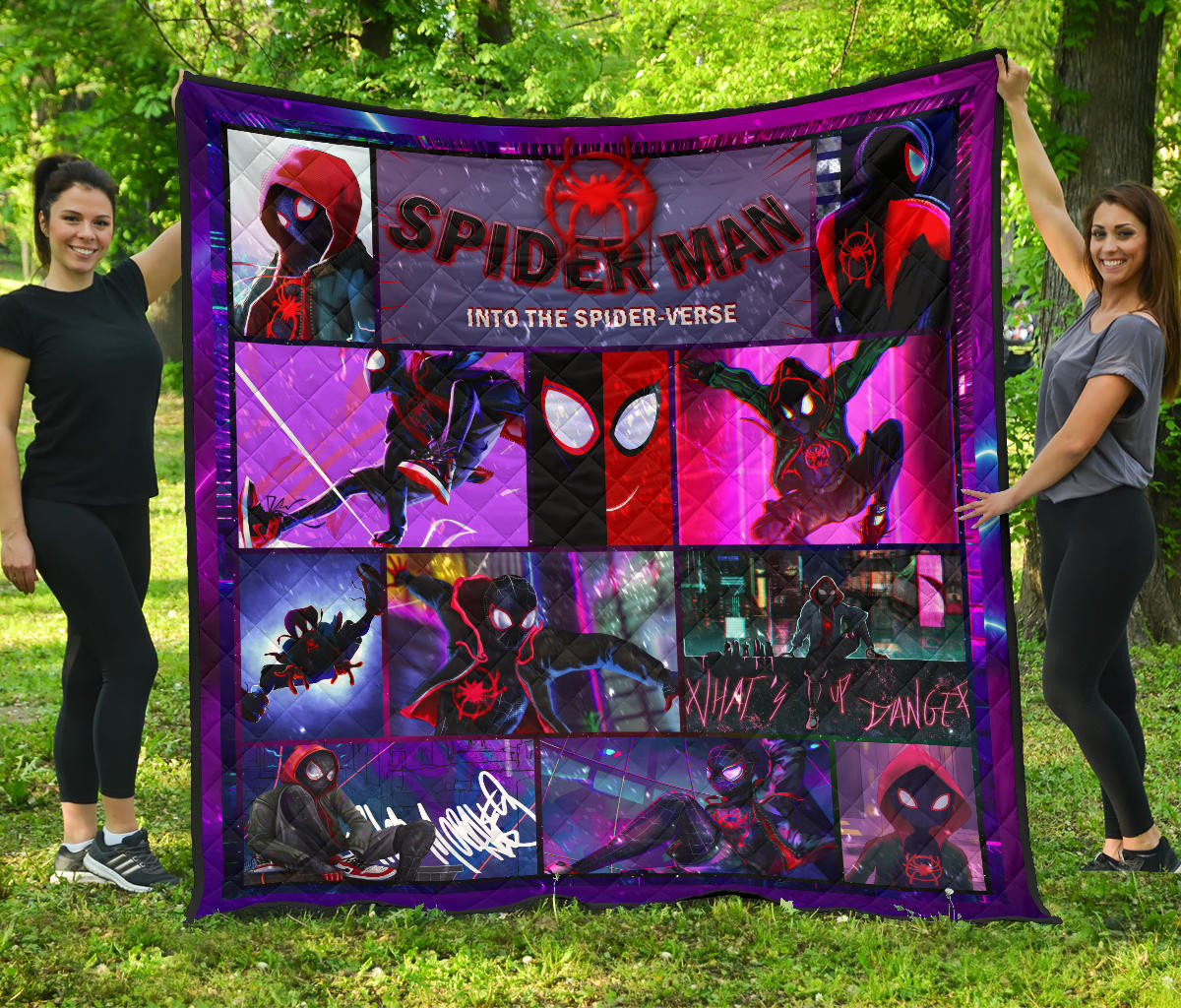 spider man into spiderverse premium quilt blanket movie home decor custom for fans whom1