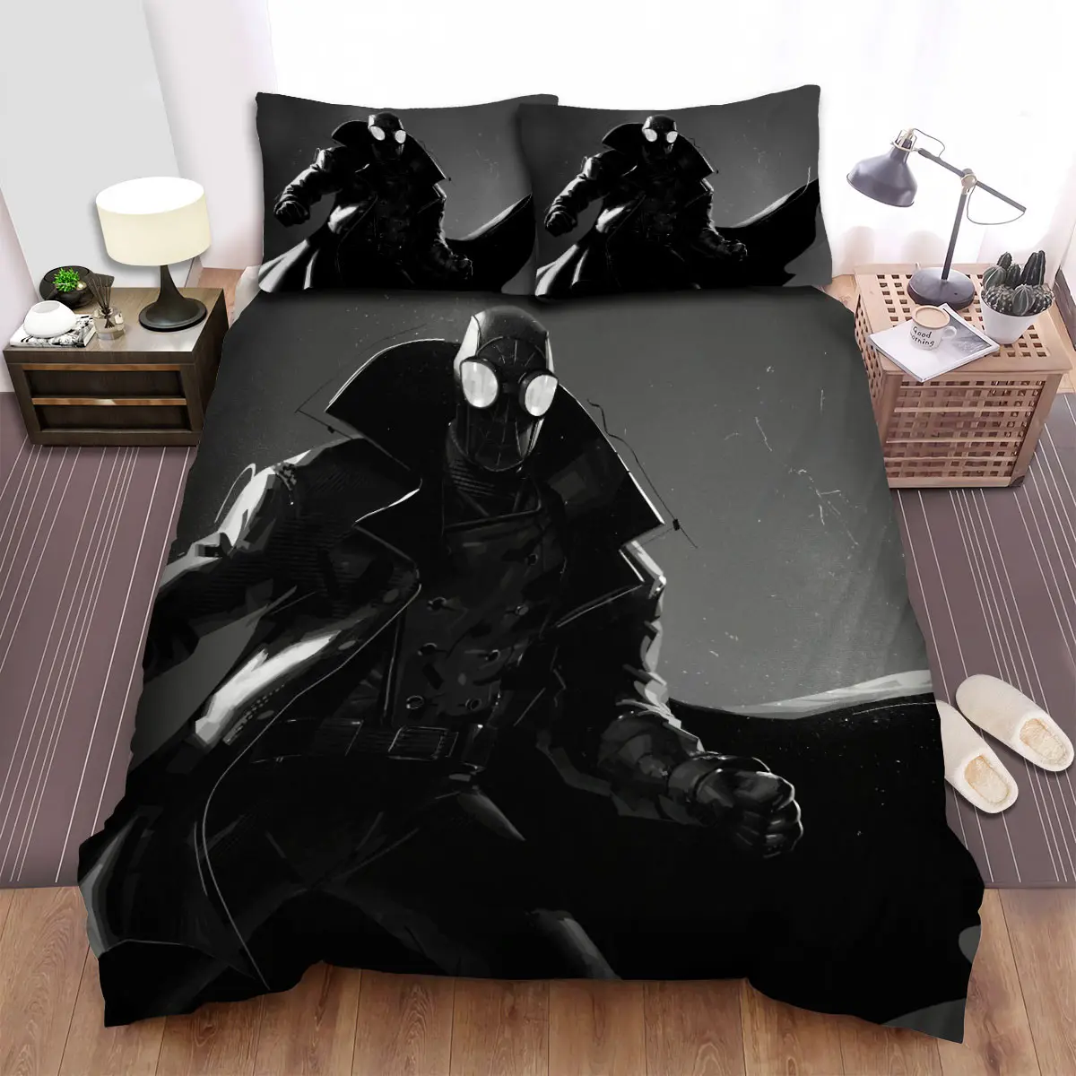 spider man noir black and white bed sheets spread comforter duvet cover bedding sets ofz4g