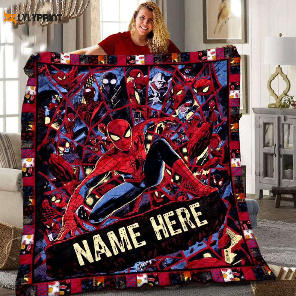 spiderman dark marvel comics personalized quilt blanket spiderman gift for fan quilt blanket no199