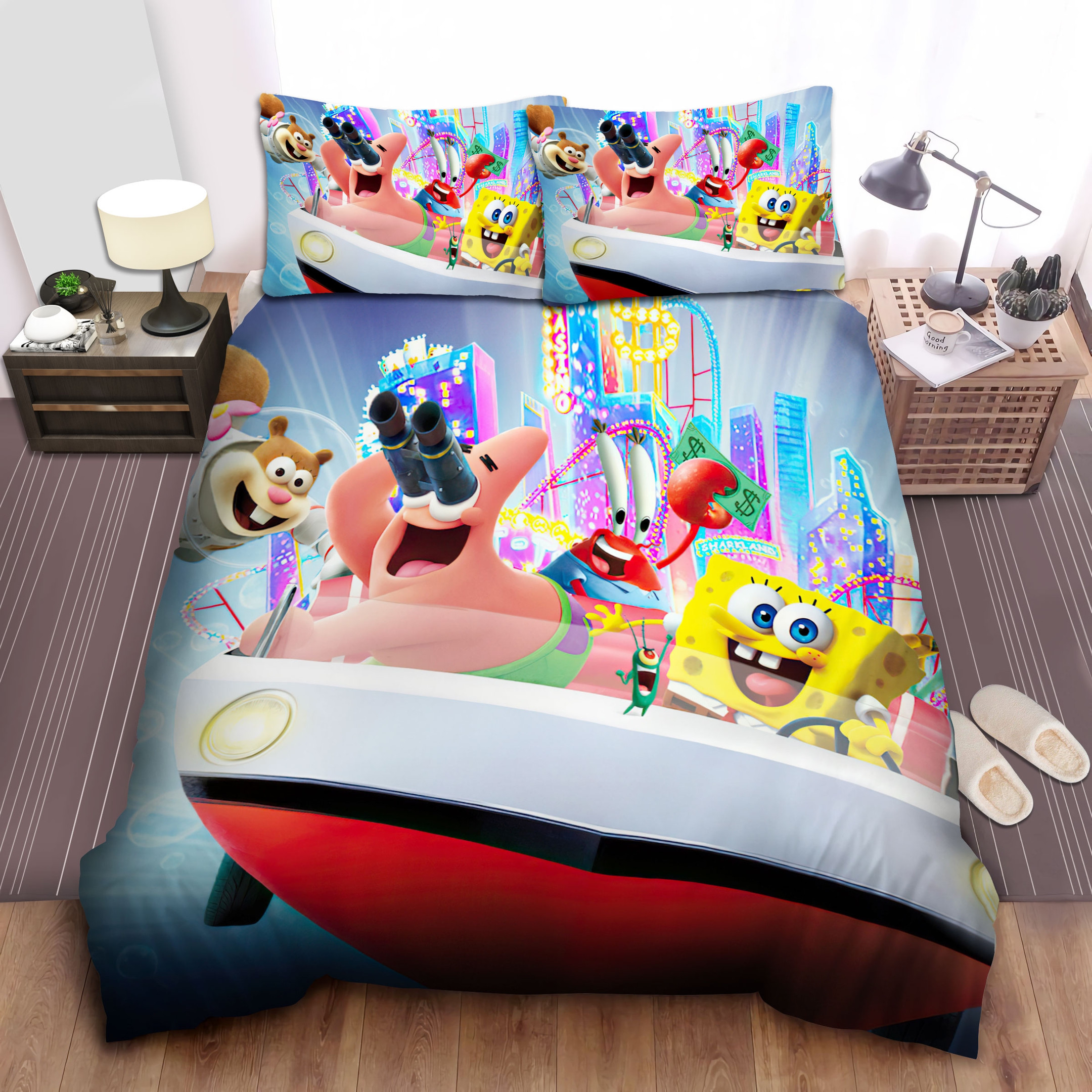 spongebob squarepants driving the ship duvet cover bedroom sets comfortable bedding sets wmm4u