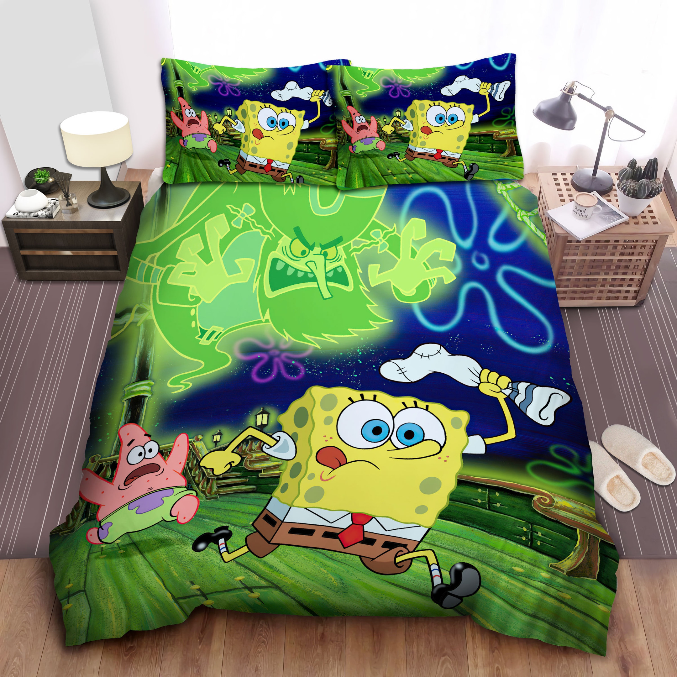 spongebob squarepants the flying dutchman chasing bed sheets spread comforter duvet cover bedding sets jwj6o