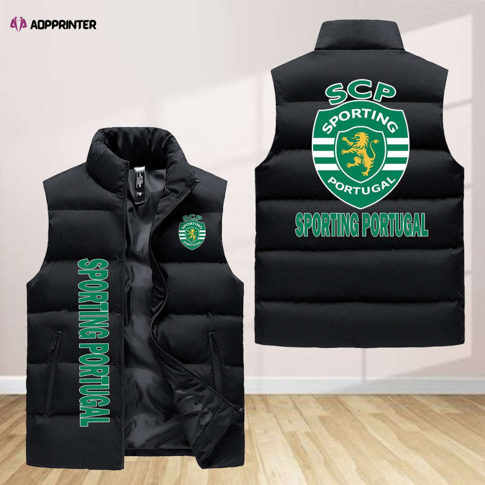 sporting clube de portugal sleeveless puffer jacket custom for fans gifts