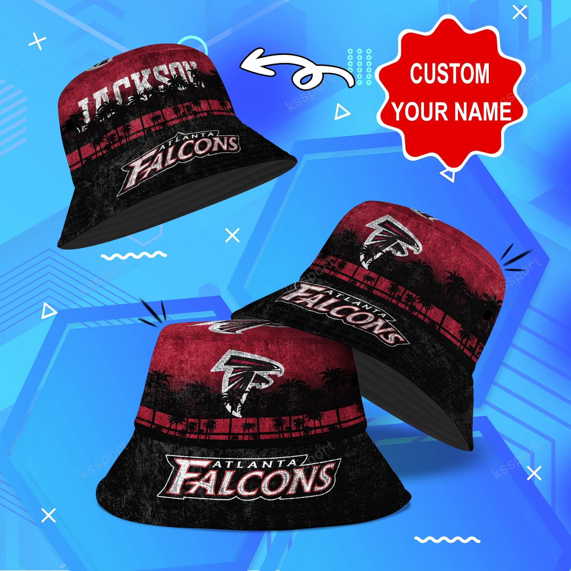 sportswearmerch atlanta falcons nfl personalized bucket hat ceu0y