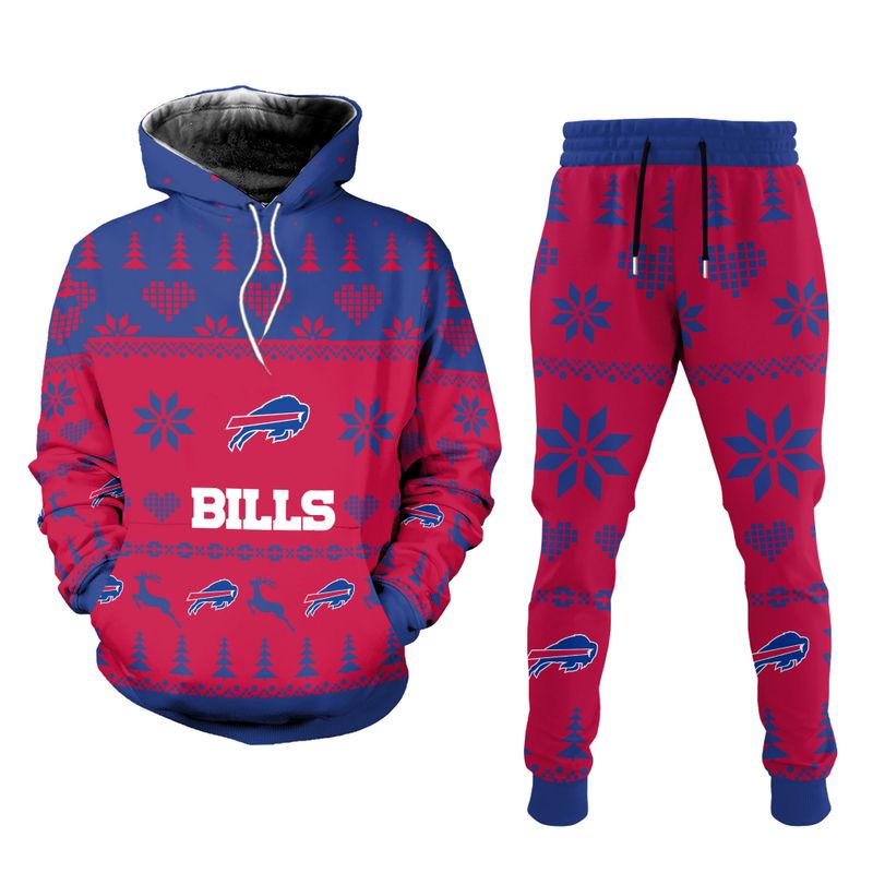 sportswearmerch buffalo bills nfl christmas patterns hoodie and joggers for fans qhgxv