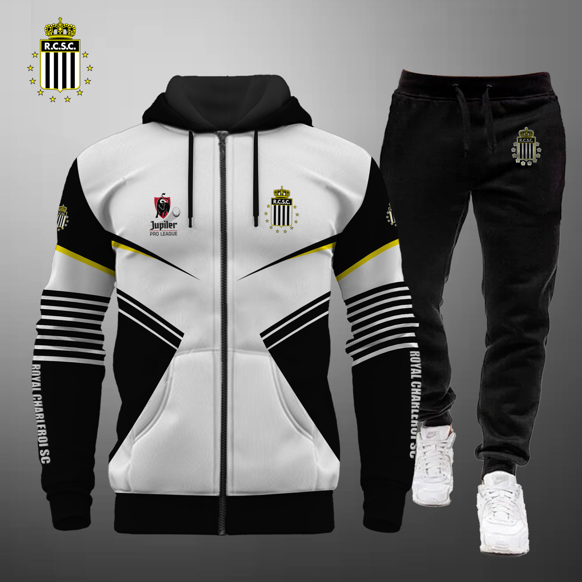 sportswearmerch royal charleroi sc jpl new personalized hoodie and joggers full set gifts for fans xhccl