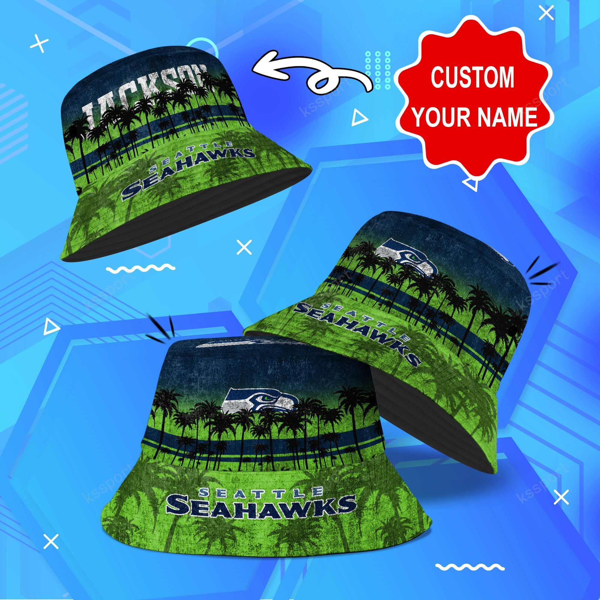 sportswearmerch seattle seahawks nfl personalized bucket hat for fan xbhhr