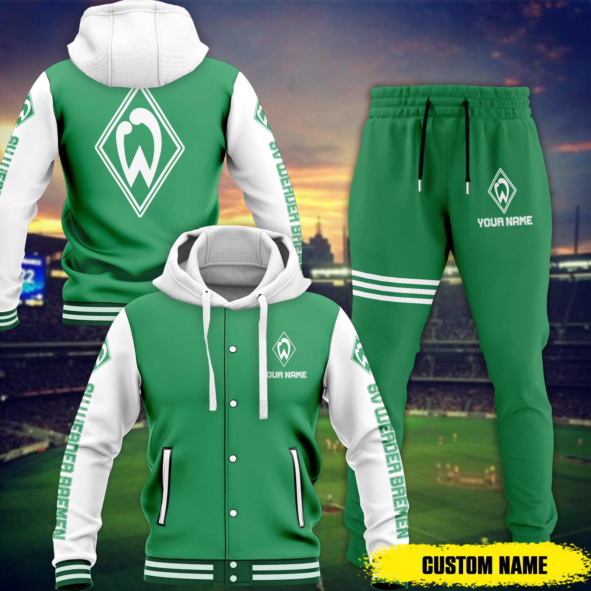 sportswearmerch sv werder bremen bdlg combo baseball hoodied jacket and joggers gift for fan qz1dk