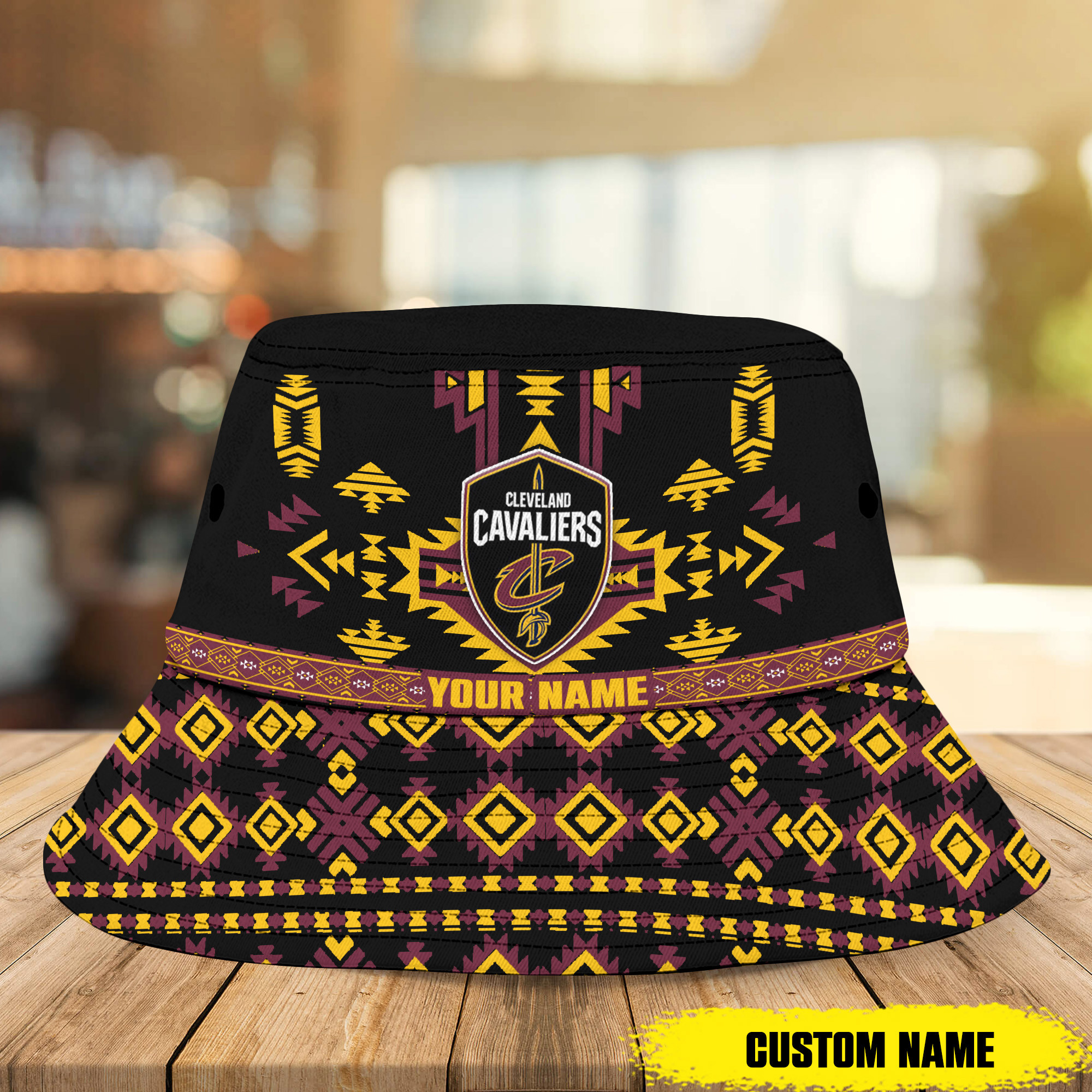 sportwearmerch cleveland cavaliers nba native pattern personalized bucket hat for fans mrqlv