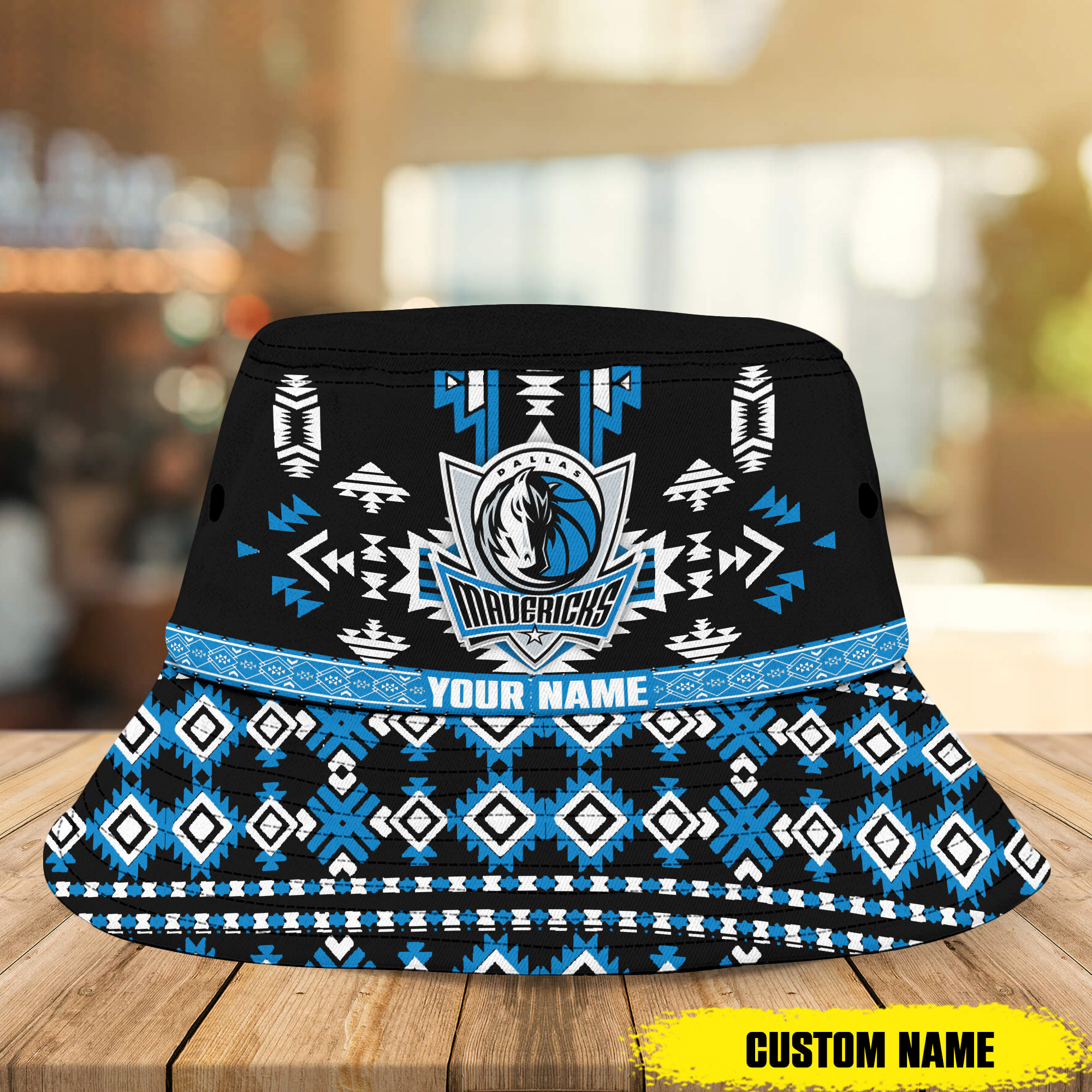 sportwearmerch dallas mavericks nba native pattern personalized bucket hat for fans uilnl