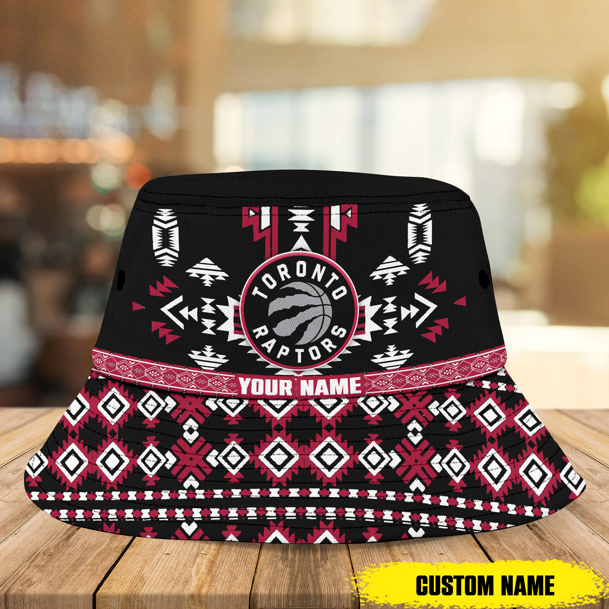 sportwearmerch toronto raptors nba native pattern personalized bucket hat for fans khpbo