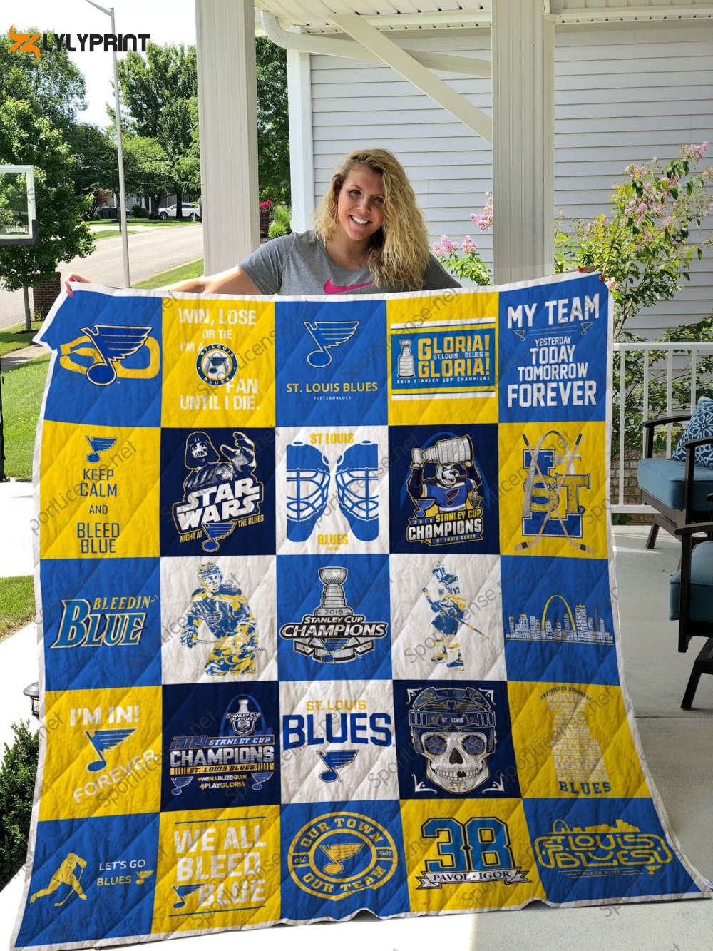 st louis blues 2 quilt blanket for fans home decor gift