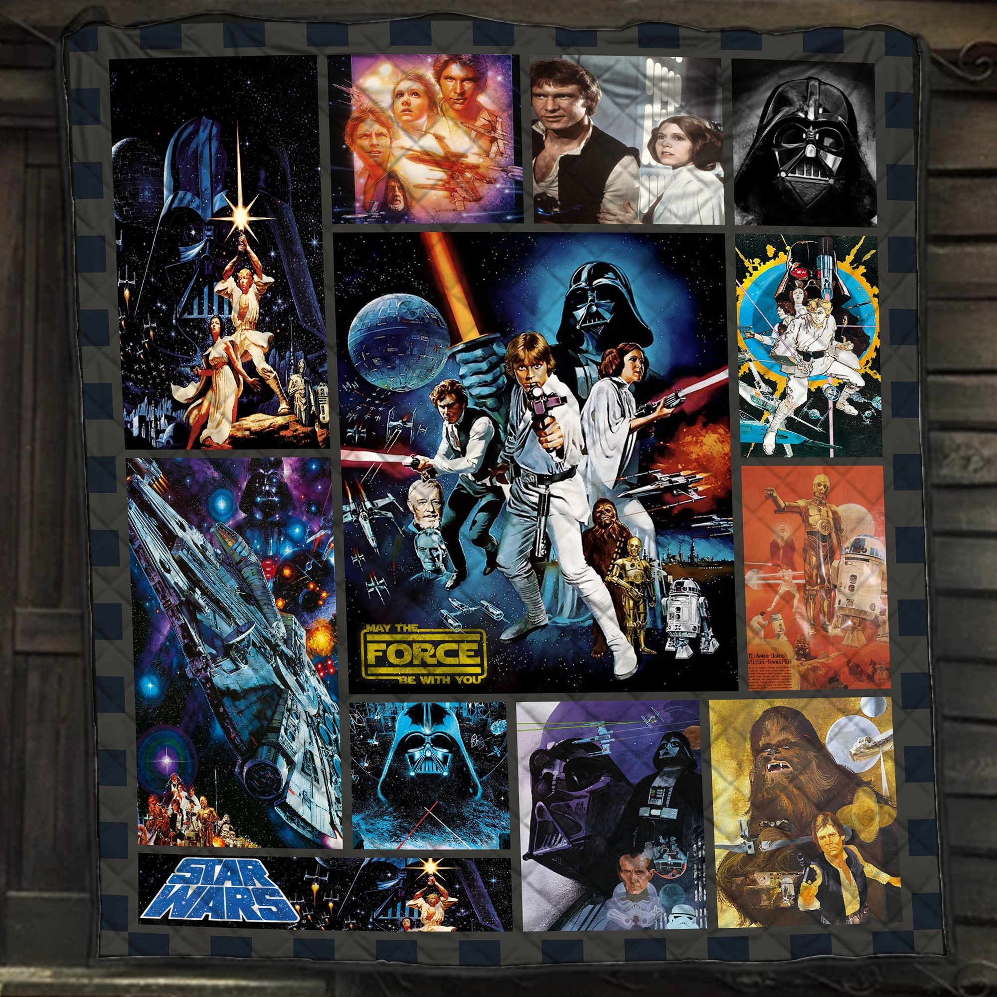 star wars 1977 darth vader lovers vintage quilt blanket g1ec0