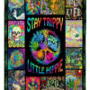 stay trippy little hippie weed high life throw blanket ij9bp