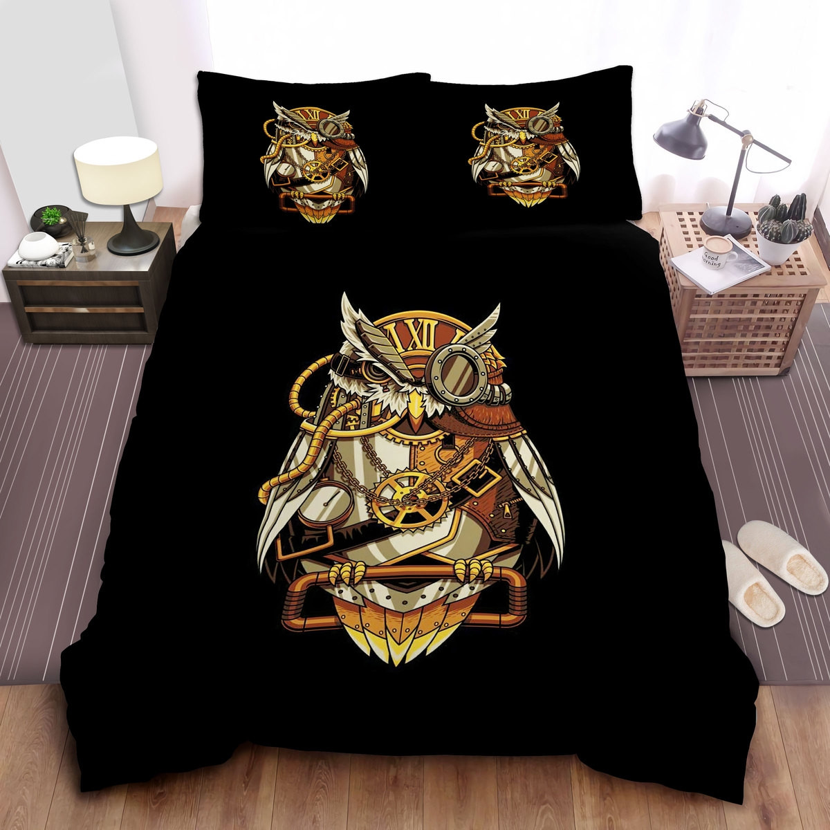 steampunk monocle owl bed sheets spread comforter duvet cover bedding sets wywmj