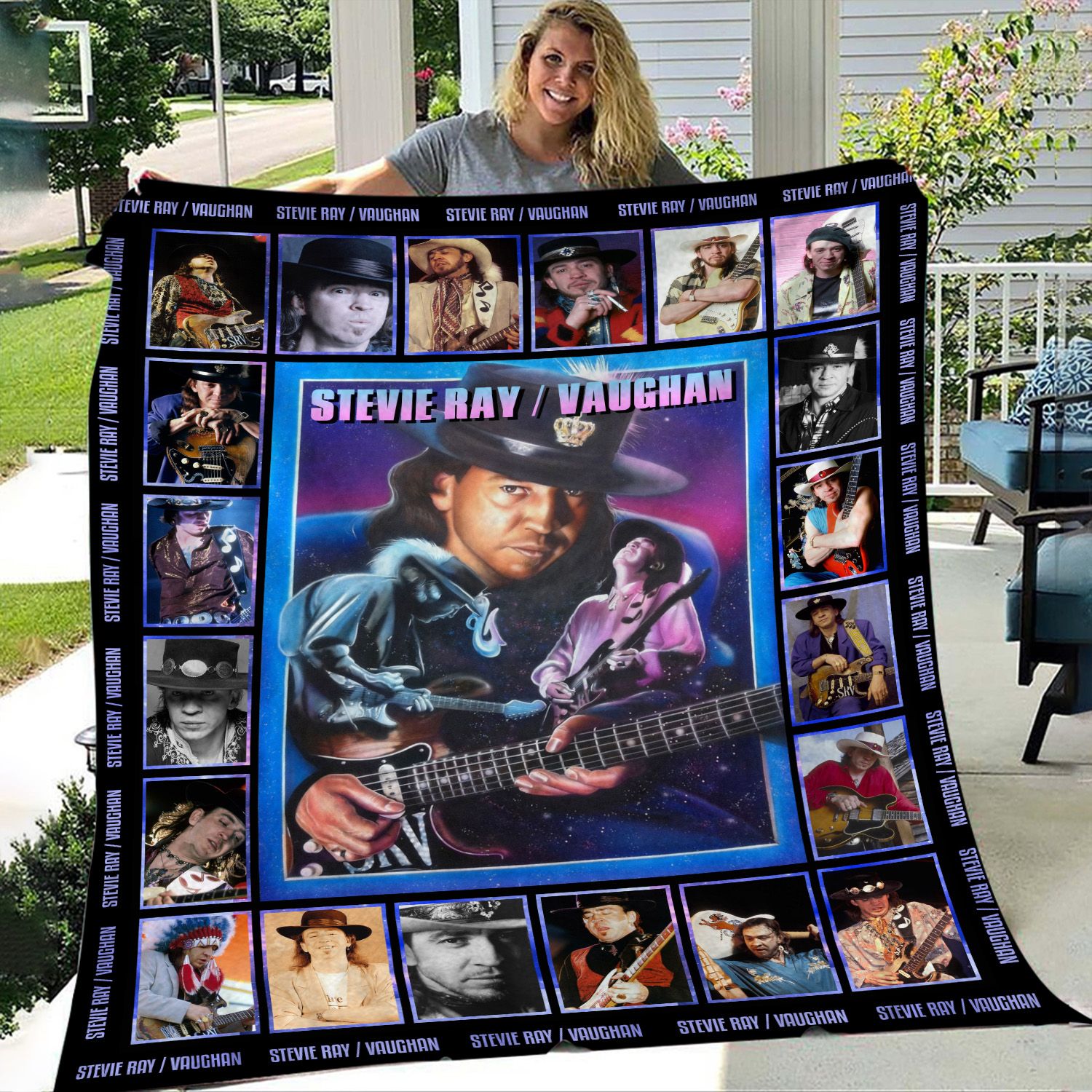 stevie ray vaughan inspired throw blanket rhml9