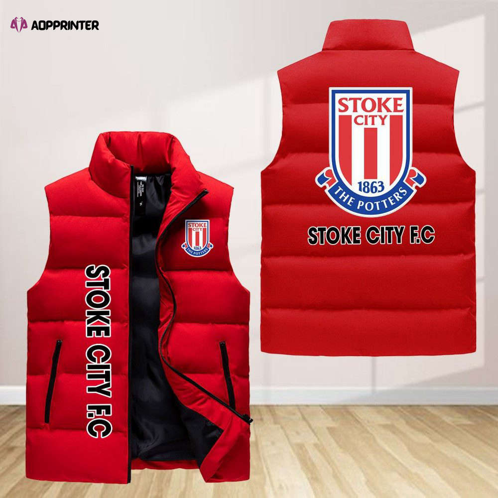 stoke city f c sleeveless puffer jacket custom for fans gifts