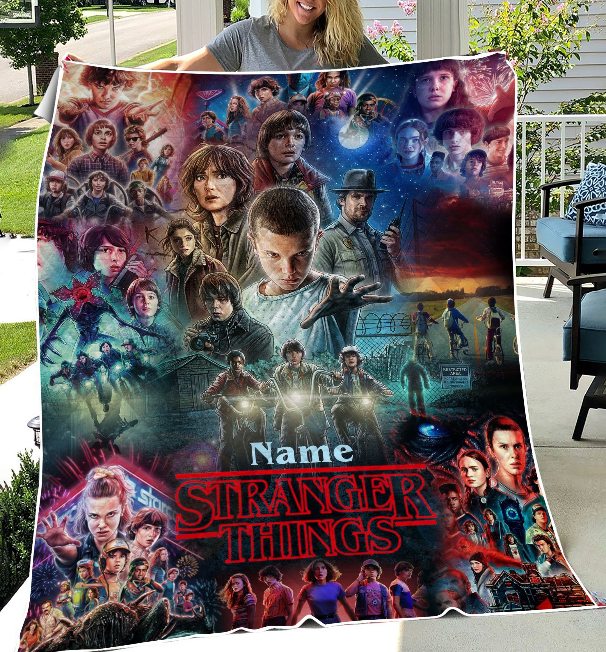 stranger things season 4 2022 netflix blanket fan gift cbzm9