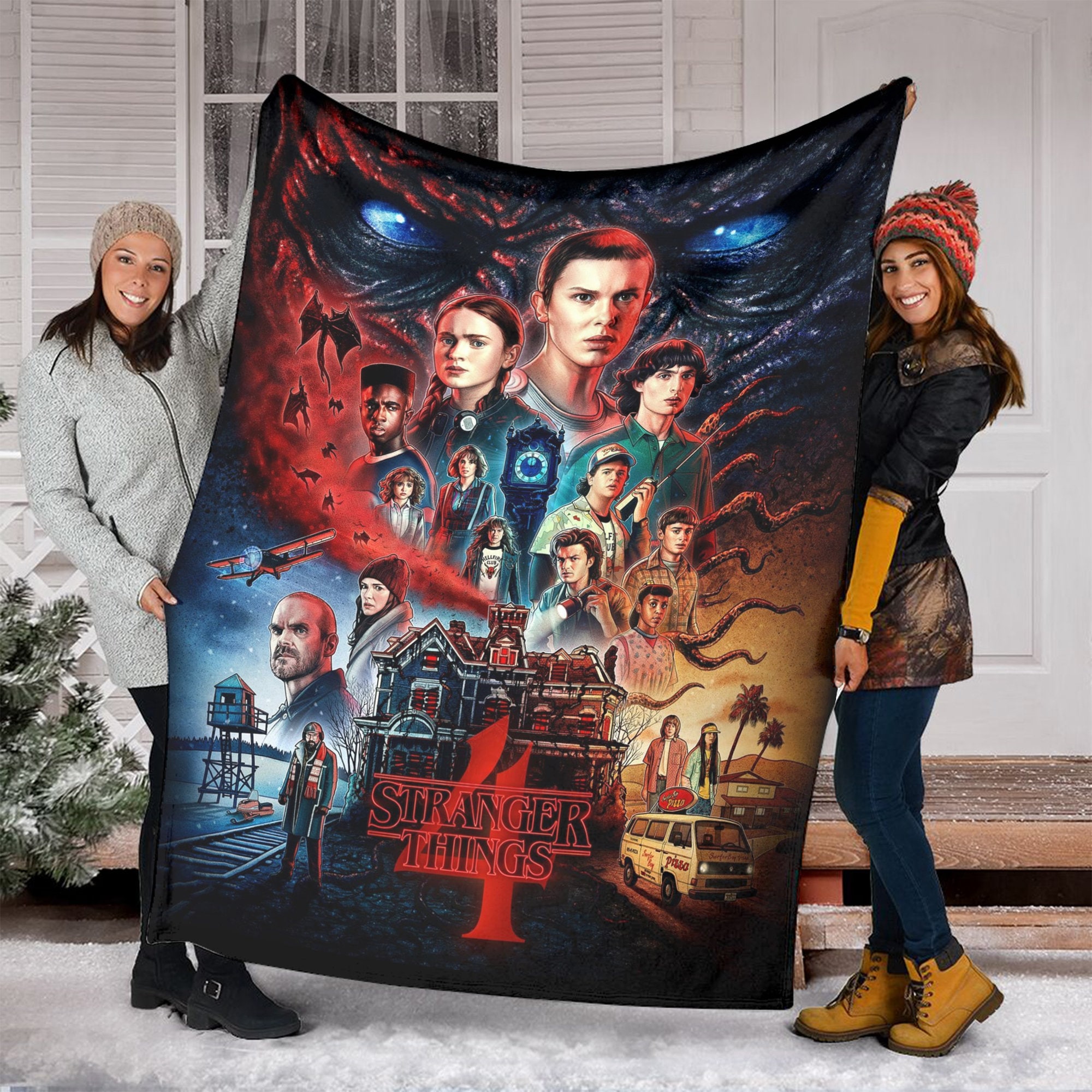 stranger things season 4 horror movie blanket tfqx7