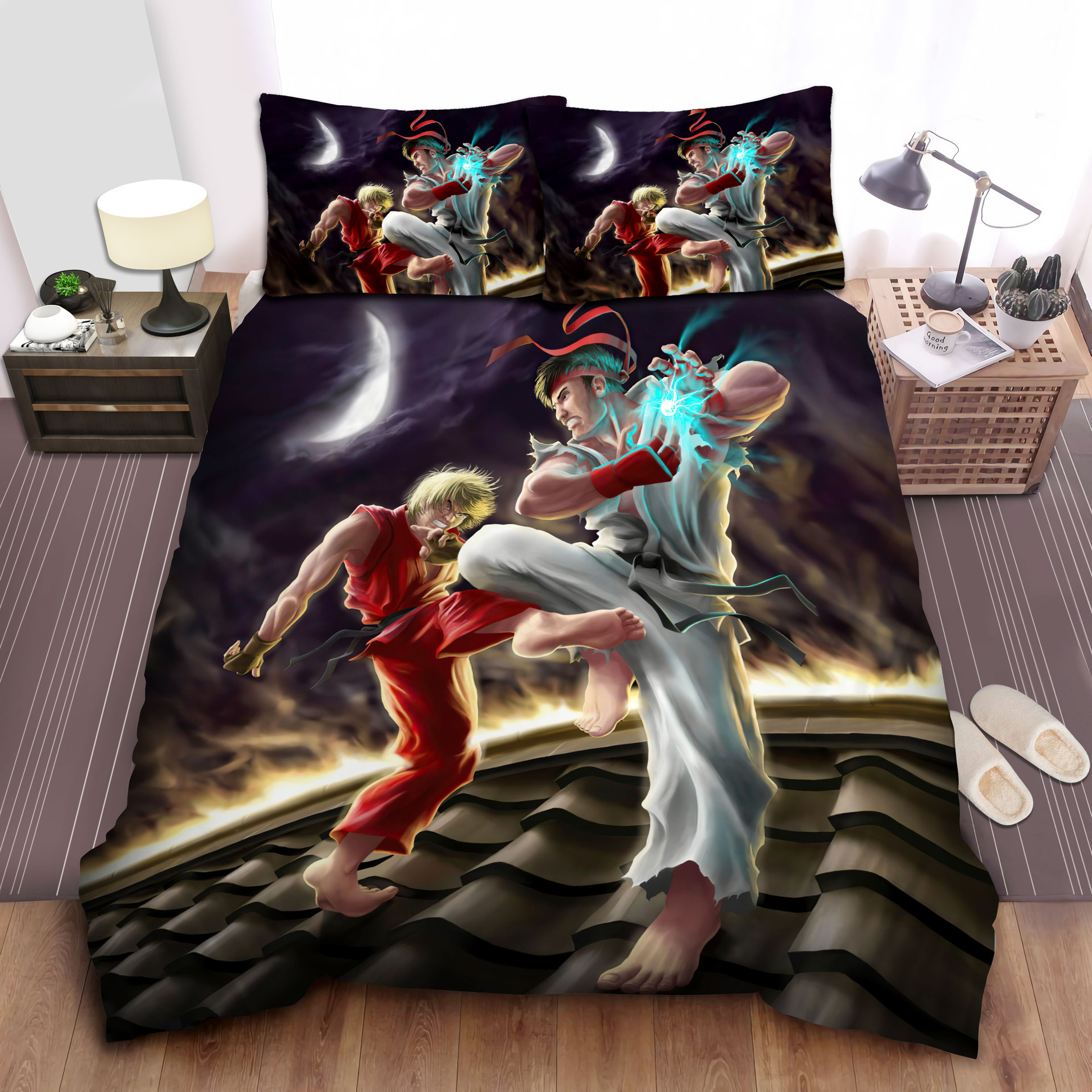 street fighter ryu versus ken bed sheets spread comforter duvet cover bedding sets hjy5r