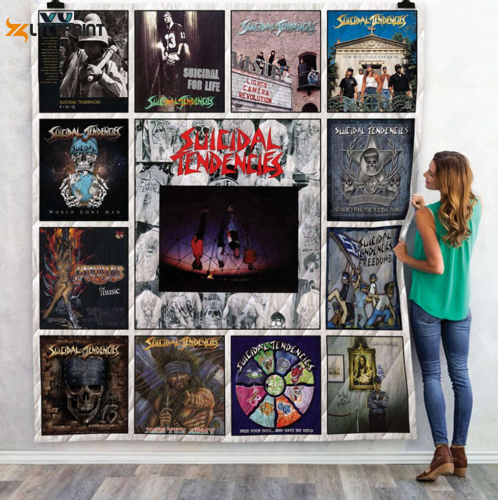 suicidal tendencies albums version 3d quilt blanket