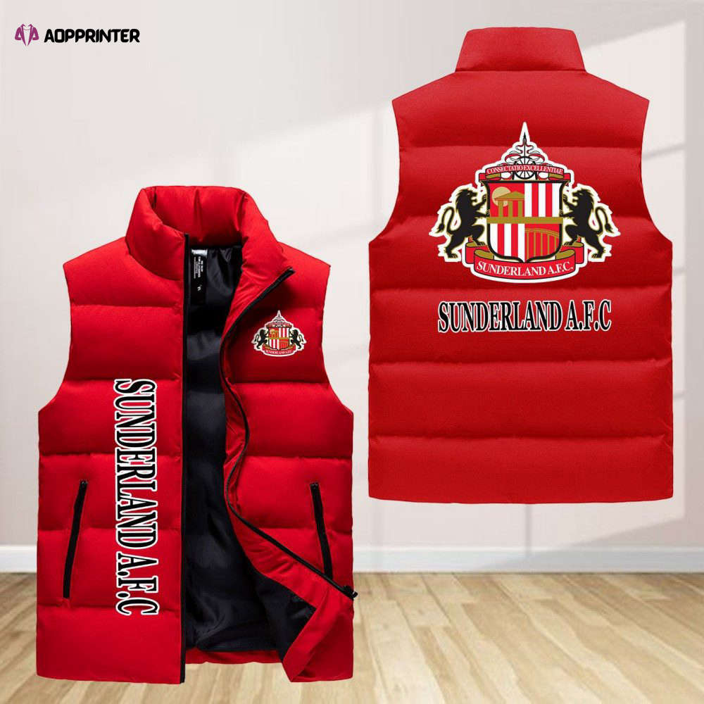 sunderland a f c sleeveless puffer jacket custom for fans gifts