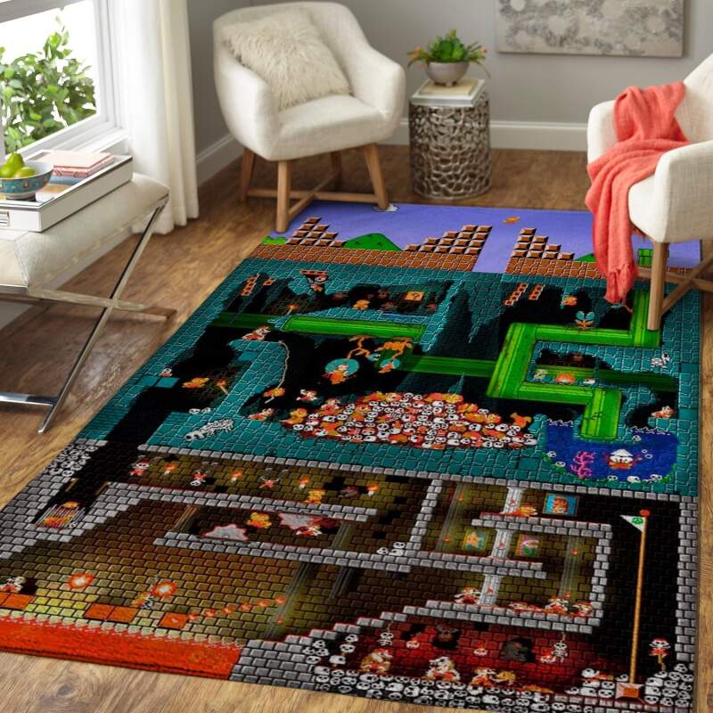 super mario bros area rug 0